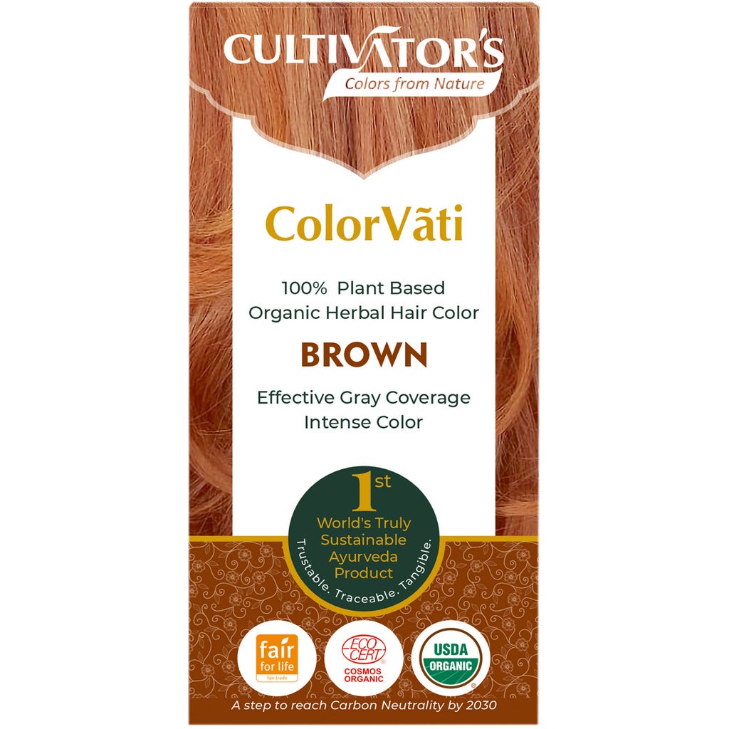 CULTIVATOR'S ColorVãti Organic Herbal Hair Colour - 07 Brown, 100 g ...