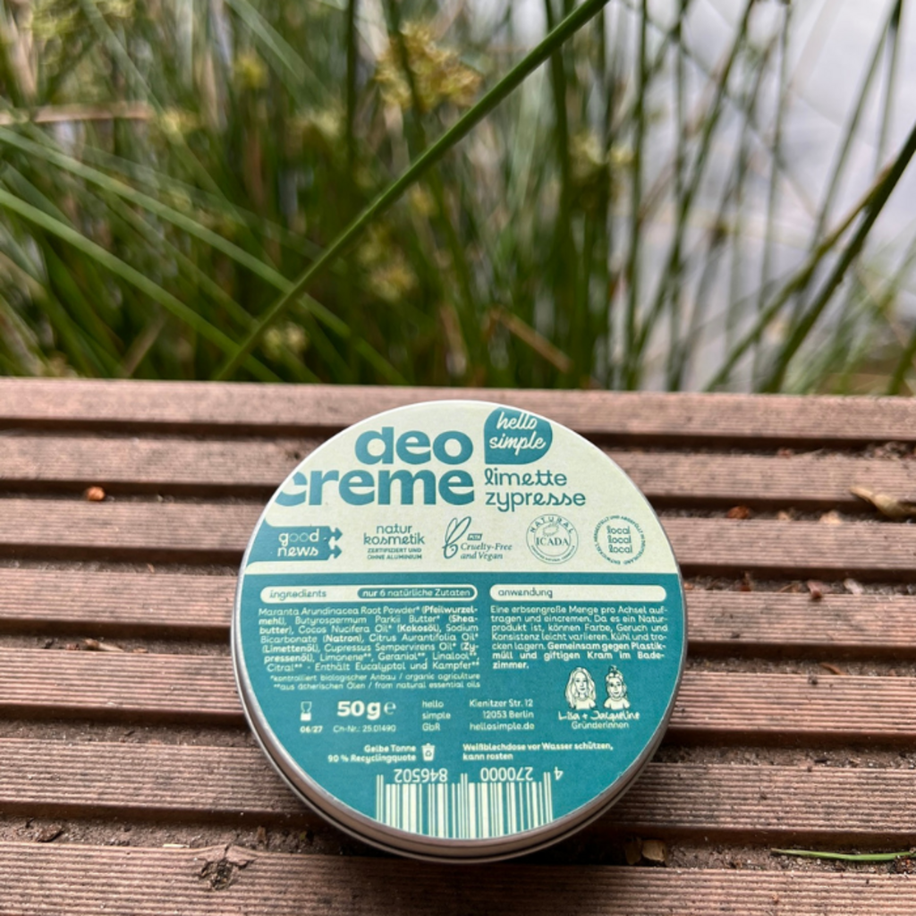 Crème Déodorante Citron Vert & Cyprès 