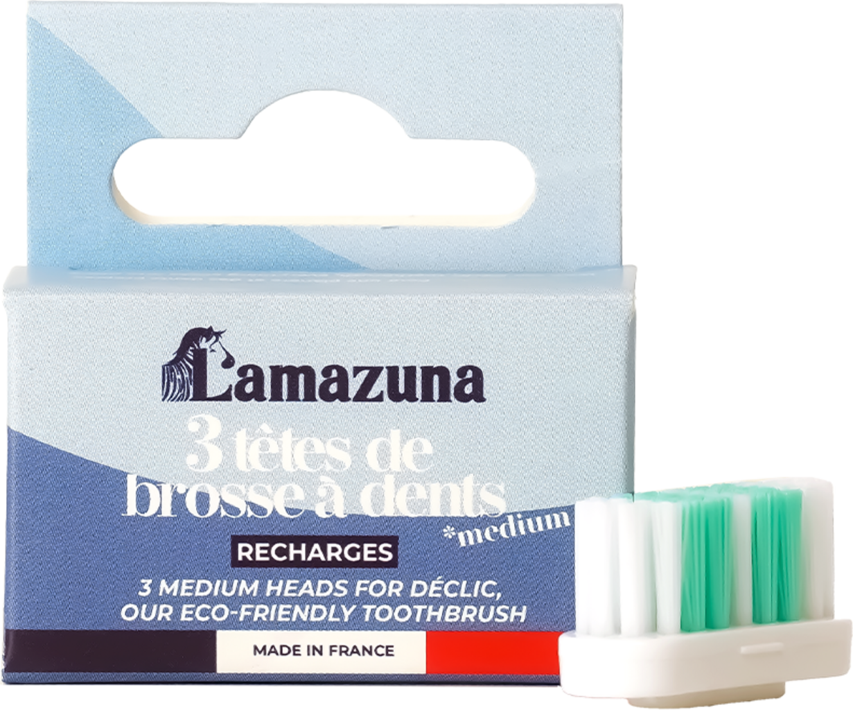 Lamazuna Zahnbürsten-Wechselköpfe Mittel - 1 Pkg