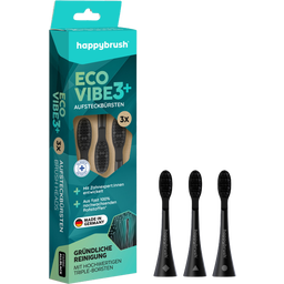 happybrush Eco VIBE 3+ четки с щипка AllBlack - 3 Броя
