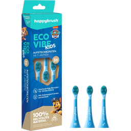 happybrush ECO VIBE 3+ Vaihtoharjaspäät White - 1 setti
