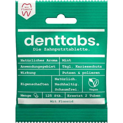 Zahnputztabletten Stevia-Mint mit Fluorid - 125 Stk