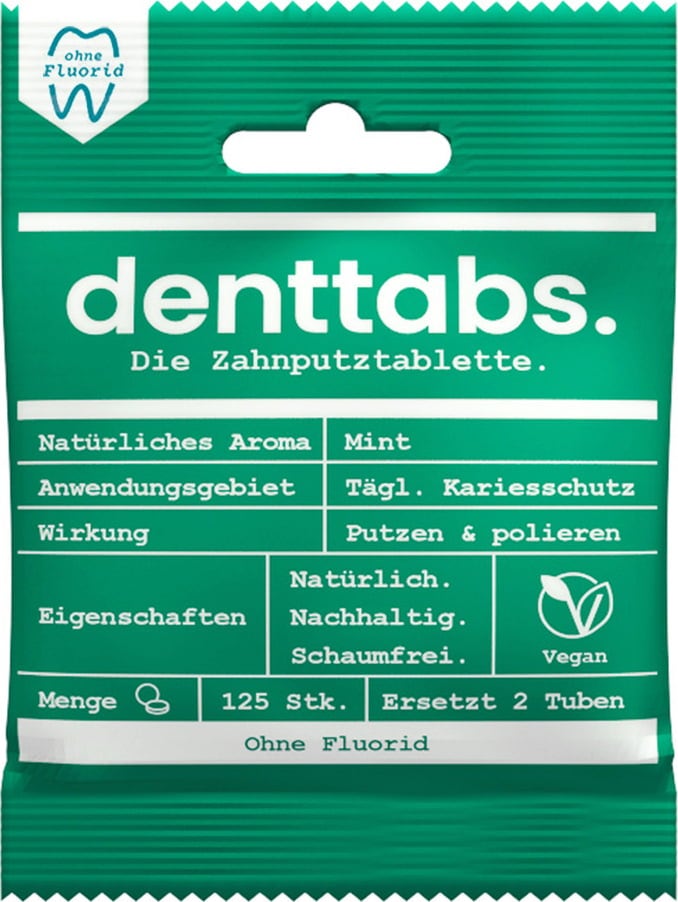 Dentifricio in Pastiglie - Stevia & Menta senza Fluoruro - 125 pz.