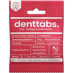 denttabs. Tandborsttabletter Strawberry med Fluor - 125 st.