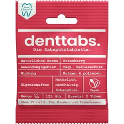 denttabs. Fluoride-free Strawberry Toothpaste Tabs - 125 Pcs