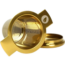 Tea Master Tea Strainer with Lid/Saucer - gold