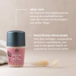 URTEKRAM Soft Wild Rose Deo Roll On - 50 ml