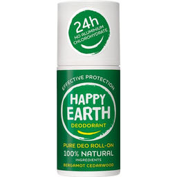 Happy Earth Pure Deo Roll-On - Bergamot Cedarwood