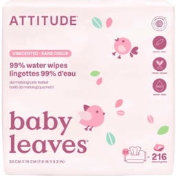 Attitude Lingettes 99% d’Eau - baby leaves - 216 pièces