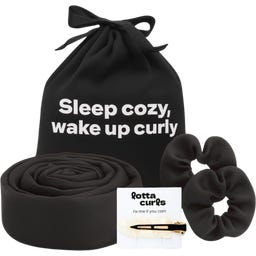 lotta curls Satin Cotton Curl Headband Set  - Black