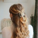 lotta curls Hair Clip  - white marble