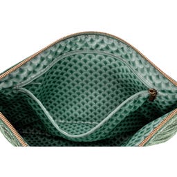 Flache Kosmetiktasche Charly Samt Quilty Days, groß - Grün