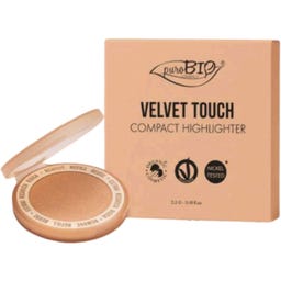 puroBIO cosmetics Velvet Touch Compact Highlighter - 01 Soft Pearl - vegan