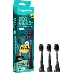 happybrush Eco VIBE 3+ AllBlack Clip-on Brushes - 3 pieces