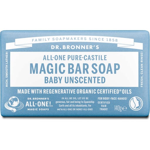 Dr. Bronner's Magic Bar Soap Baby Unscented - 140 g