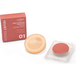 puroBIO cosmetics Velvet Touch Compact Blush - 01 Pinky Nude (matt) - vegan