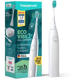 happybrush ECO VIBE 3+ Sonic Toothbrush, White-Mint