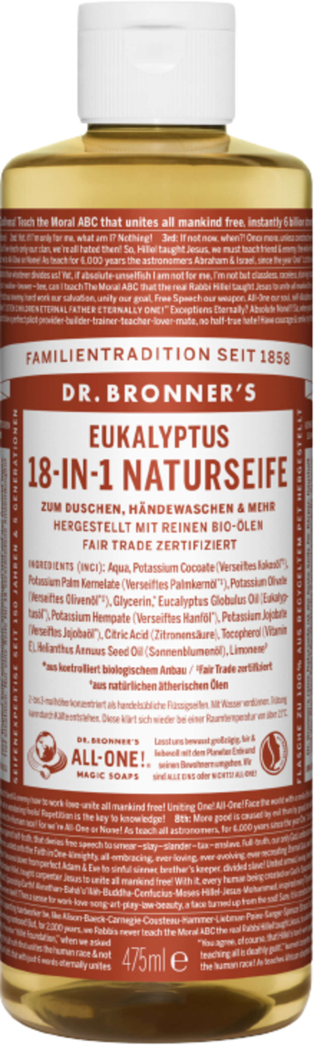 Dr. Bronner's Savon Naturel 18en1 à l'Eucalyptus - 475 ml