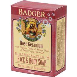 Badger Balm Rose Geranium Face & Body Soap