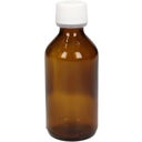 Amber Glass Bottle with White Screw Cap - 100 ml