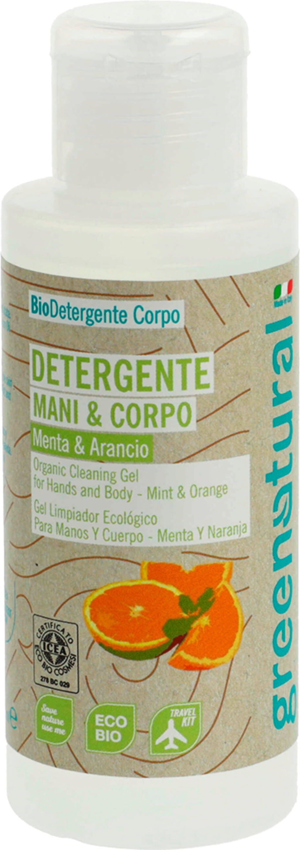 greenatural Sapone Mani e Corpo Menta & Arancio - 100 ml