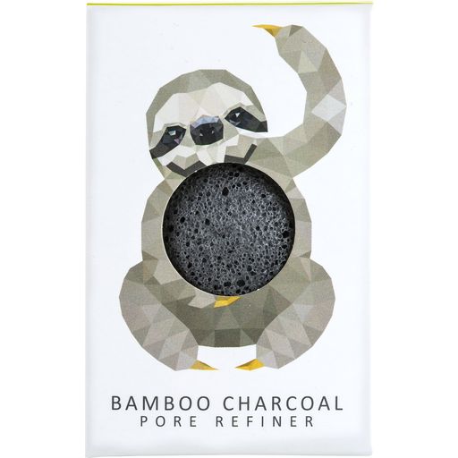 Rainforest Sloth Mini Face Puff with Bamboo Charcoal - 1 Stk