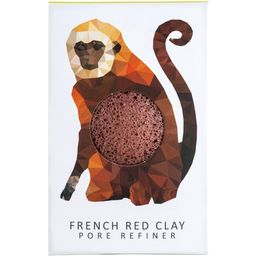 Rainforest Monkey Mini Face Puff z rdečo francosko glino - 1 kos