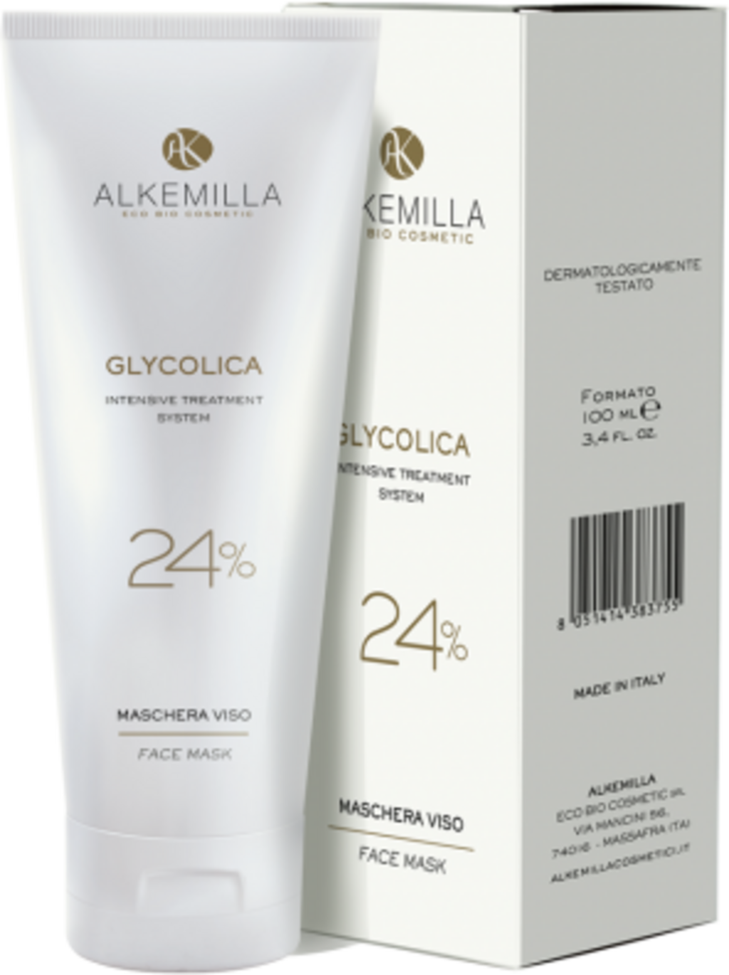 Alkemilla Eco Bio Cosmetic Masque Visage 24% Glycolica - 100 ml