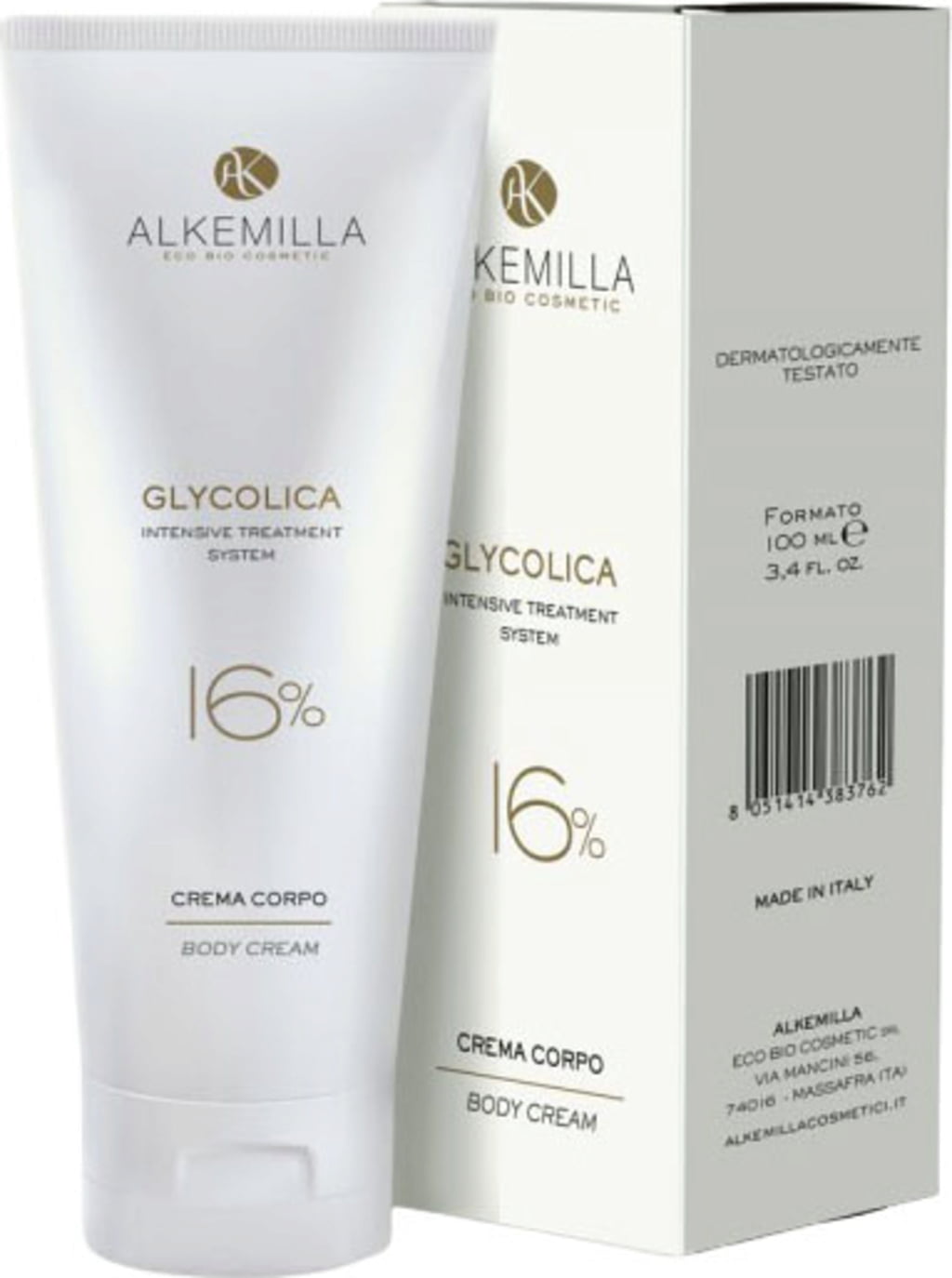 Alkemilla Eco Bio Cosmetic Crème Corporelle 16% Glycolica - 100 ml