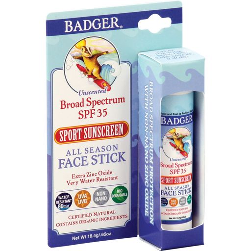 Badger Balm SPF 35 Unscented Sunscreen Face Stick