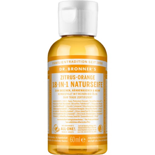 Dr. Bronner's Sapone Liquido 18in1 - Agrumi Arancia - 60 ml