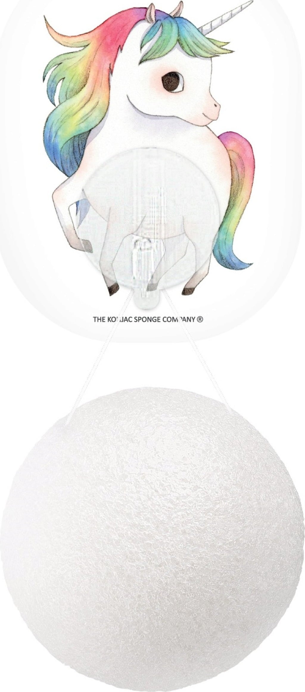 The Konjac Sponge Company Mythical Unicorn Facial Sponge & Hook - Tanzendes Einhorn