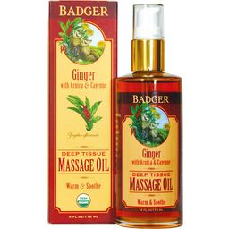 Badger Balm Ginger Deep Tissue Massageolja - 118 ml