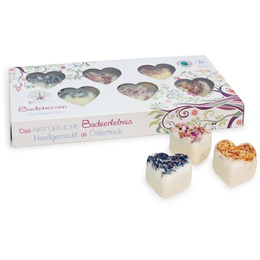 6 pieces of bath hearts in a gift package
