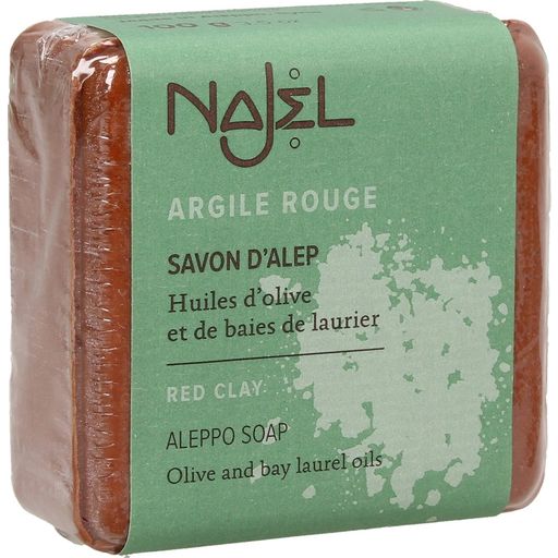 Najel Aleppo skrubbtvål med röd lera - 100 g