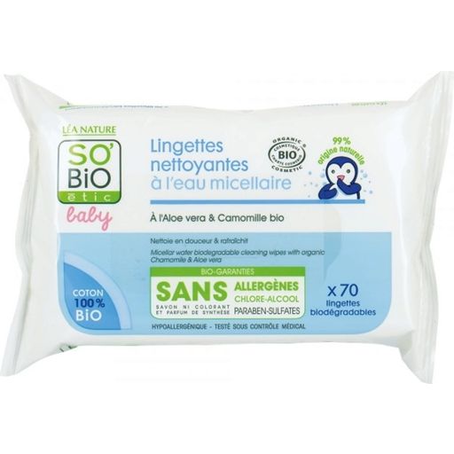 LÉA NATURE SO BiO étic Baby Wipes with Micellar Water - 70 Pcs