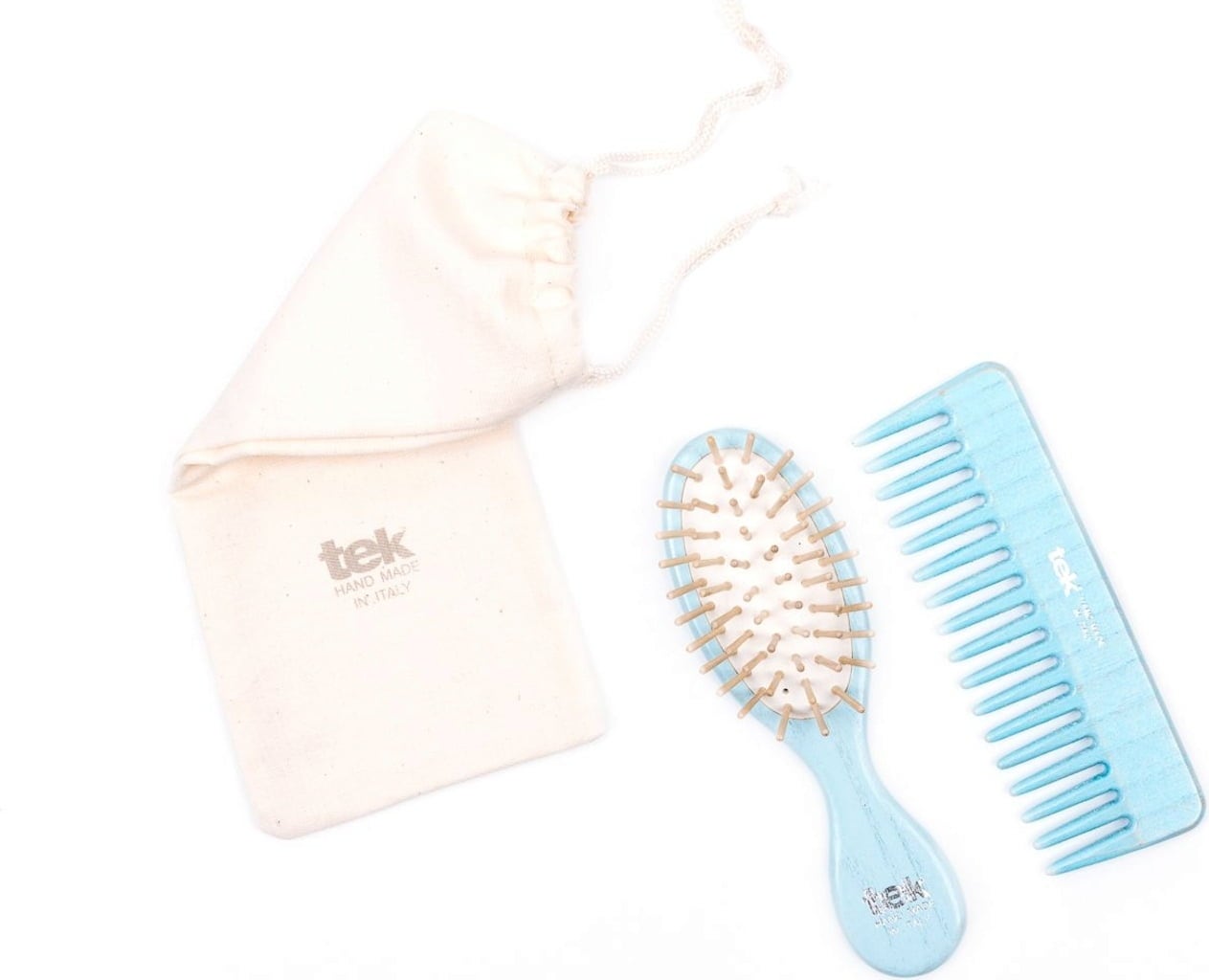 Ensemble de Voyage Mini-Brosse & Peigne, Bleu ciel