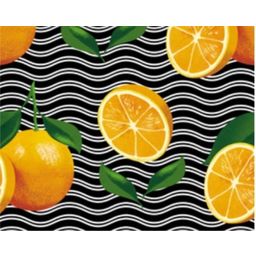 Vankúšik na jogu s voňavými bylinkami FRIUBASCA - Waves with orange print 