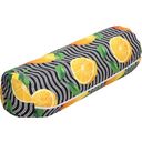 FRIUBASCA Spelt Yoga Bolster with Aromatic Herbs - Waves with orange print 
