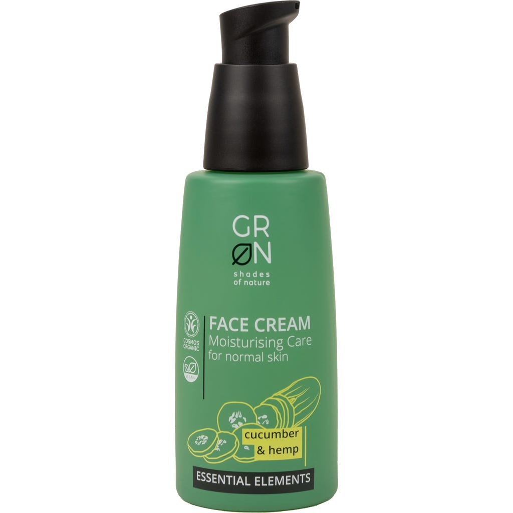 フェイスクリーム gruengarten GRN [GRÜN] Face Cream Cucumber & Hemp, 50 ml - Ecco Verde Tienda