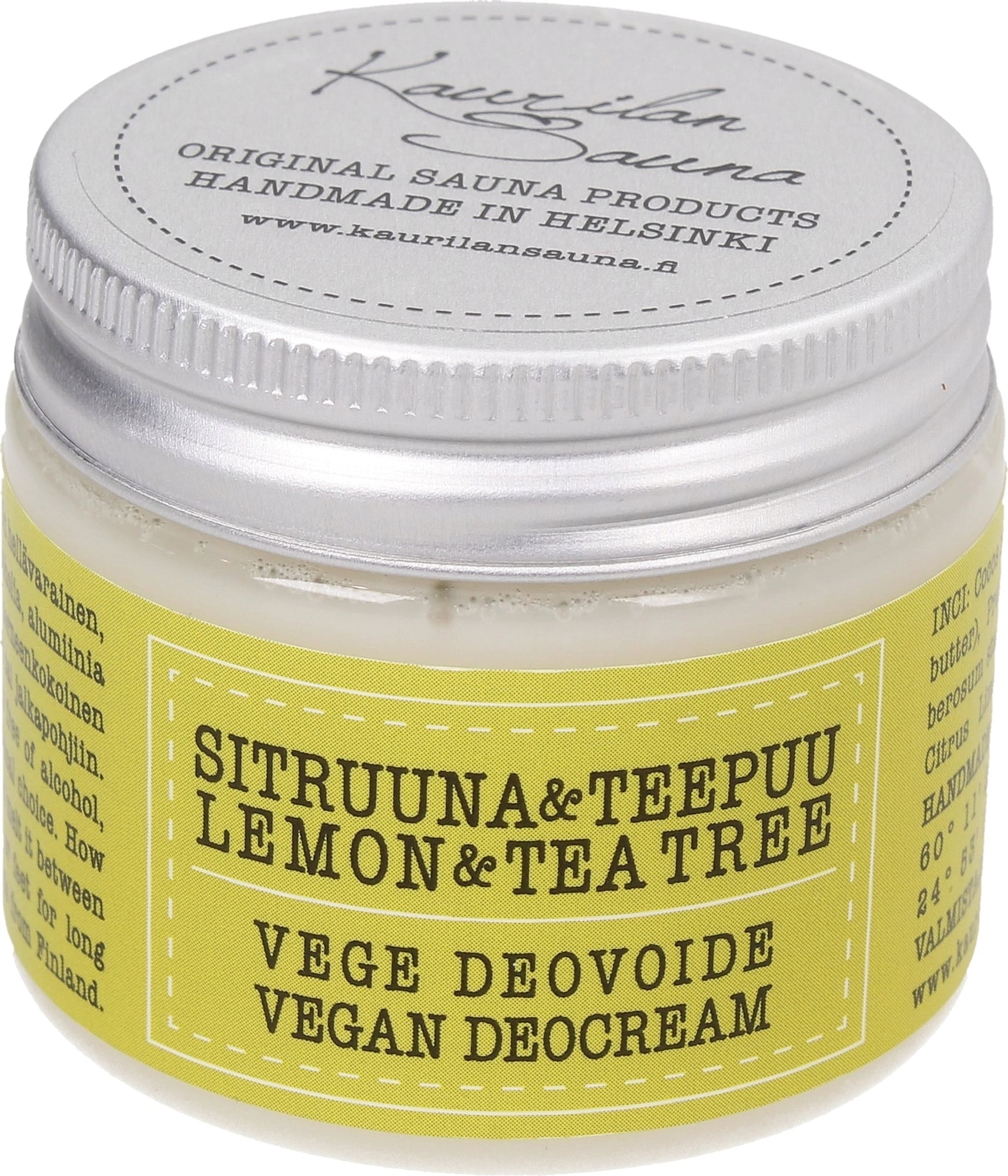 Vegan Deodorant Cream, Lemon & Tea Tree (50 ml)