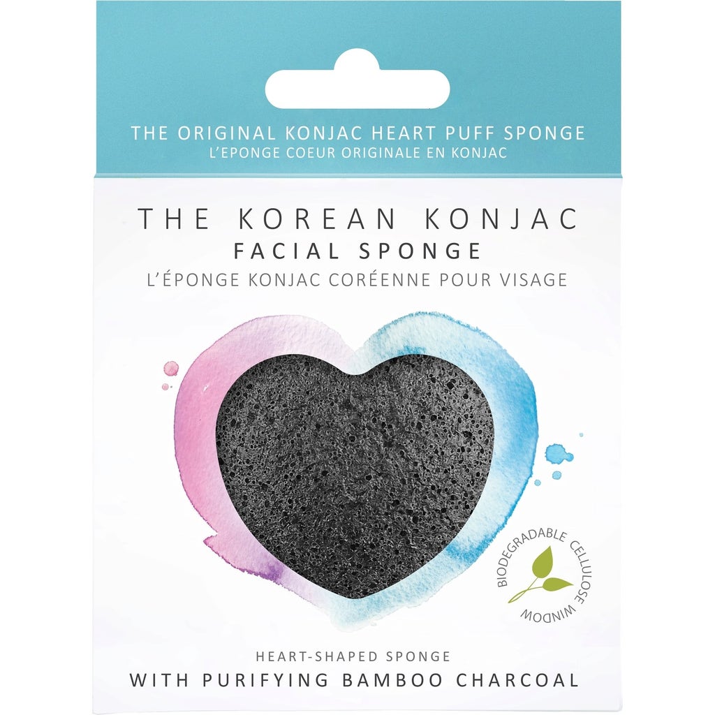 The Konjac Sponge Company Konjac Facial Puff Sponge Bamboo Charcoal