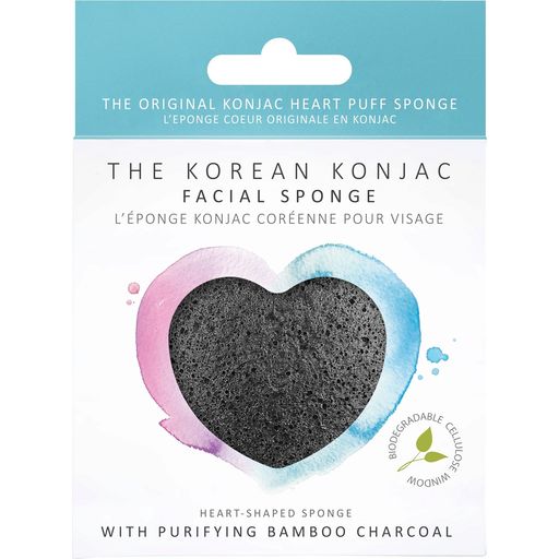 The Konjac Sponge Company Facial Puff Sponge Bamboo Charcoal - cuore