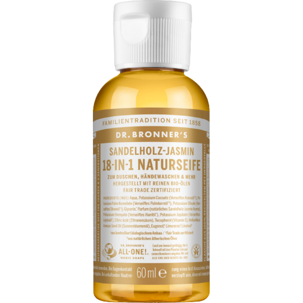 Dr. Bronner's 18in1 Natural Sandalwood Jasmine Soap, 60 ml