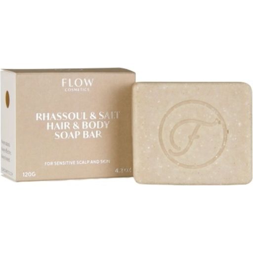 FLOW Rhassoul & Salt mydlo na vlasy a telo - 120 g