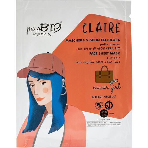 puroBIO cosmetics forSKIN Career Girl Sheet Mask - 17 - CLAIRE voor een vettige huid