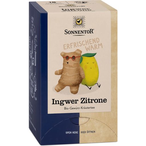 Sonnentor Ingwer Zitrone Tee Bio - Doppelkammerbeutel, 18 Stück