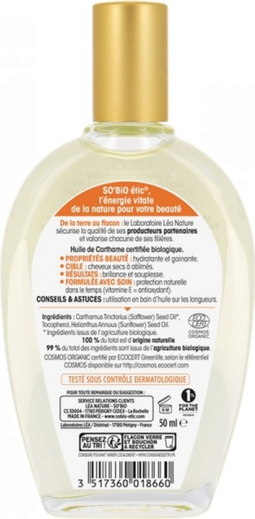 LÉA NATURE SO BiO étic Organic Safflower Oil - 50 ml