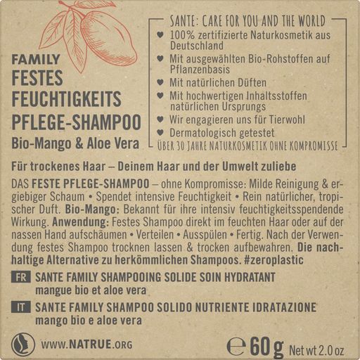 Sante Kiinteä kosteuttava shampoo - 60 g