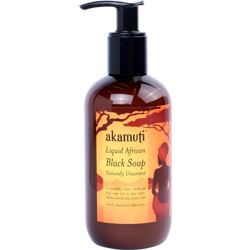 Liquid African Black Soap Unscented -hajusteeton musta saippua - 250 ml